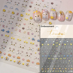 Cute Cat Eye Fishbone Animals Leopard Cat Ginger Cat Kitten Exclamation Point Paw Self Adhesive Nail Art Sticker Manicure Decals (ONLINE ORDER ONLY)