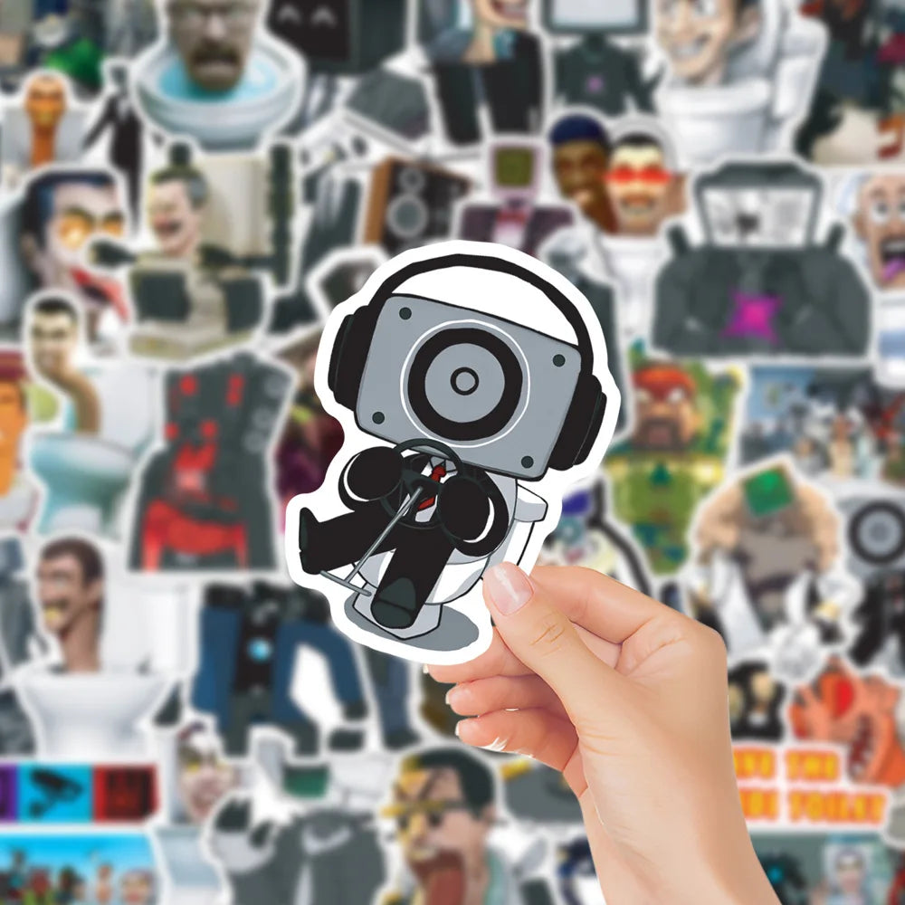 10/30/50/100PCS Funny Skibidi Toilet Stickers Graffiti Motorcycle Laptop Phone Notebook Waterproof Car Sticker Cartoon Decal Toy (ONLINE ORDER ONLY)