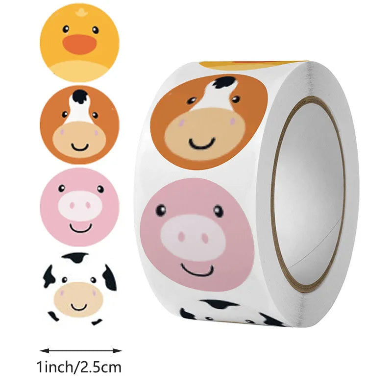 100-500pc Stickers for Children Kids Rolling Animal Roll Dog Stickers Small Packaging Pack Stickers Photocard Decor Lables (ONLINE ORDER ONLY)
