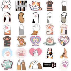 61PCS Cute Cat Paw PVC Sticker Aesthetic Children Decoration For Scrapbooking Korean Stationery School Supplies for Kids Toys (Online Order Only)