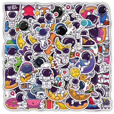 10/62PCS Exquisite Cute Cartoon Astronaut Stickers Laptop Computer Tablet Cup Notebook Phone Vinyl Decal for Kids Toy Gift (ONLINE ORDER ONLY)