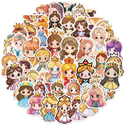 50pcs Cute Princess Stickers Waterproof DIY Skateboard Phone Laptop Decals (ONLINE ORDER ONLY)