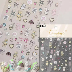 Cute Mango Dog Puppy Bear Bichon Blueberries Strawberry Cake Fruit Juice Desserts Corgi Adhesive Nail Art Sticker Manicure Decal (Online Order Only)
