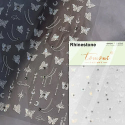 Charming Beautiful Black White Small Butterfly Flower Petal Love Heart Bowknot 5D Self Adhesive Nail Art Sticker Manicure Decals (Online Order Only)