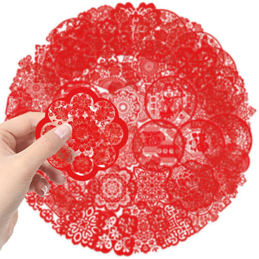 Spring Festival Window Stickers Red Decals DIY Scrapbook Luggage Laptop Guitar Toy (ONLINE ORDER ONLY)