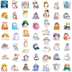 10/30/50PCS Cute Cat Stickers Kids Toys DIY Decoration Kawaii Animal Decals Fridge Luggage Laptop Phone Guitar Bike Skateboard (ONLINE ORDER ONLY)