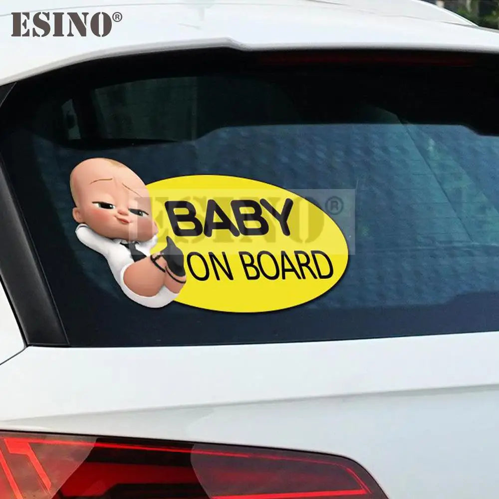 Car Styling Warning Relaxing Boy Baby On Board Decorative Car Accessory Creative PVC Waterproof Sticker Bumper Body Vinyl Decal (Online Order Only)