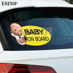 Car Styling Warning Relaxing Boy Baby On Board Decorative Car Accessory Creative PVC Waterproof Sticker Bumper Body Vinyl Decal (Online Order Only)