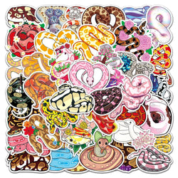 Cartoon Snake Stickers Pack - Laptop, Phone, Suitcase, Fridge, Notebook Decor (Online Order Only)