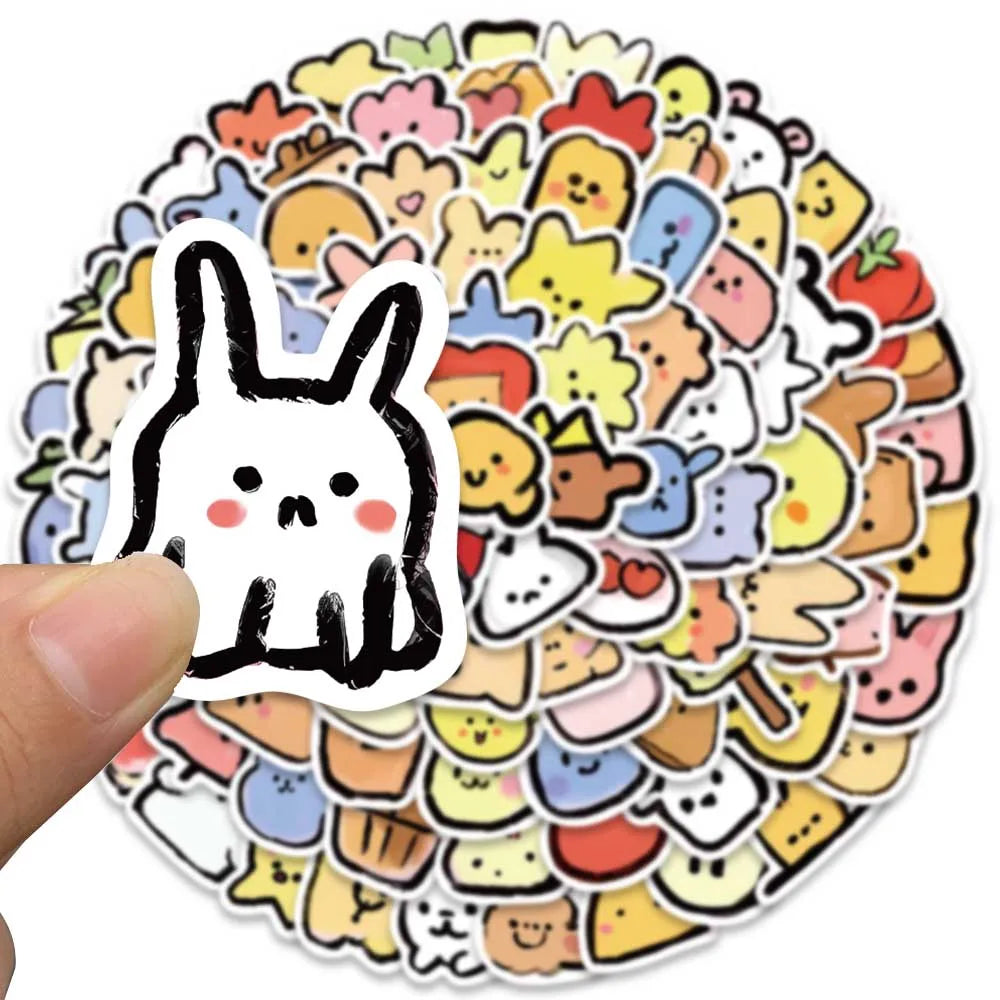 100pcs Funny Cute Cartoon Animals Meme Stickers Pack Vinyl Laptop Phone Decals Luggage Skateboard Guitar Waterproof Graffiti (ONLINE ORDER ONLY)