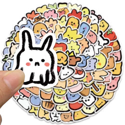 100pcs Funny Cute Cartoon Animals Meme Stickers Pack Vinyl Laptop Phone Decals Luggage Skateboard Guitar Waterproof Graffiti (ONLINE ORDER ONLY)