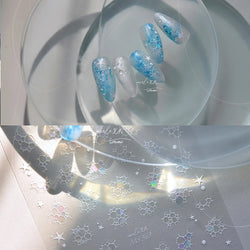 Summer Beach Ocean Water Ripples Flash Star Shell Starfish Conch Seasnail Soft Relief Decoration Nail Art Sticker Manicure Decal (ONLINE ORDER ONLY)