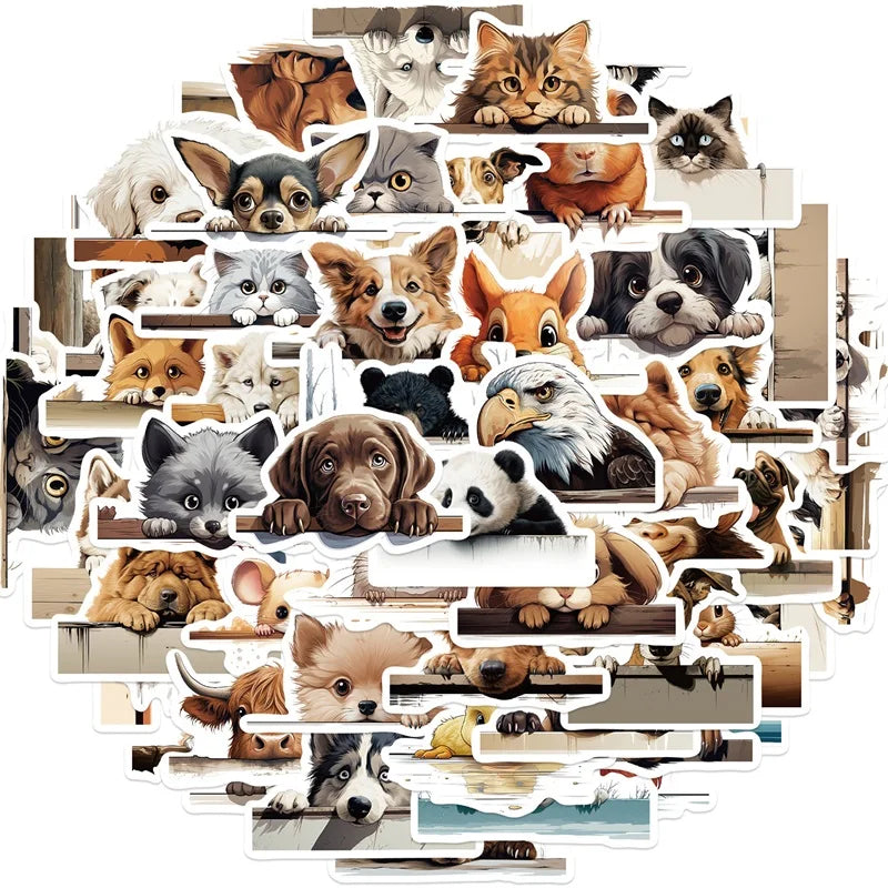 10/30/60PCS Kawaii Lay Dog PVC Sticker Aesthetic Chidlren's Korean Stationery Decoration Scrapbooking School Supplies for Kids (ONLINE ORDER ONLY)