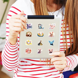 10/30/50PCS Cartoon Cat Flower Sticky PVC Sticker Aesthetic DIY Decoration Scrapbooking Hand Accounting Supplies for Kids (Online Order Only)