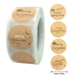 100-500pcs Rose Gold Merry Christmas Stickers Self-adhesive Holiday Stickers For Christmas Decor Wedding Party Cards Label (ONLINE ORDER ONLY)