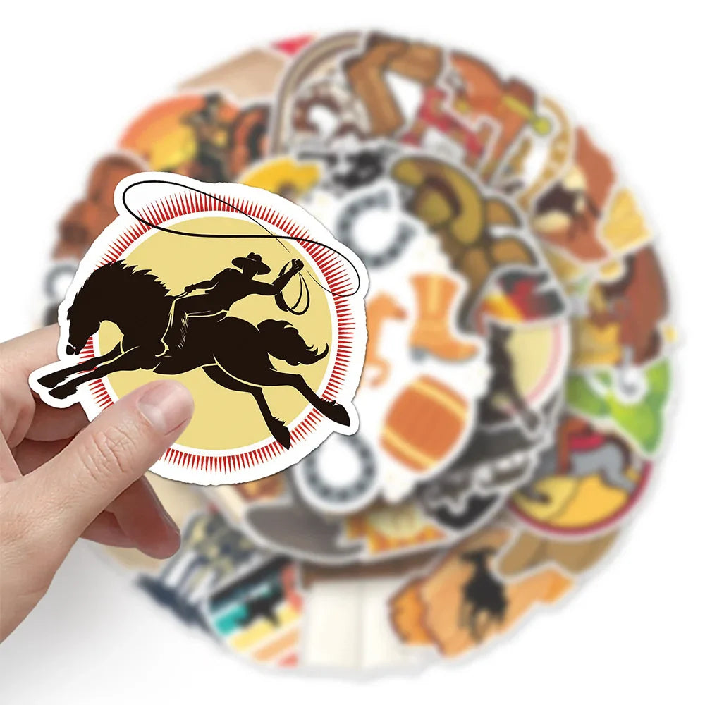 10/30/50pcs Anime Western Cowboy Cool Stickers Decals Motorcycle Luggage Laptop Phone Skateboard Car Fridge Waterproof Sticker (ONLINE ORDER ONLY)