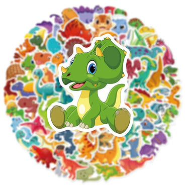 10/30/60PCS Cute Cartoon Dinosaur Stickers Toys Stationery Notebook Skateboard Laptop Fridge Guitar Bottle Car Waterproof Decals (Online Order Only)