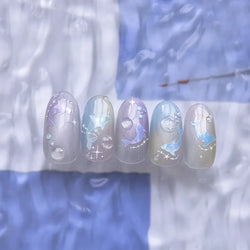 Summer Beach Dreamy Water Bubble Mermaid Shell Conch Starfish Jellyfish Soft Relief Decoration Nail Art Stickers Manicure Decals (ONLINE ORDER ONLY)
