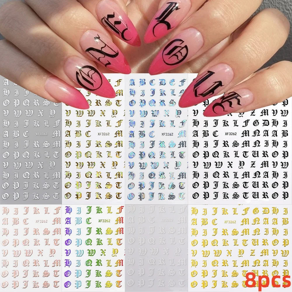 5/8Pcs 3D Hawaiian Flowers Nail Art Stickers Summer Decors with Tropical Leaves Slider Vibrant Pink & White Flowers for Parties* (ONLINE ORDER ONLY)