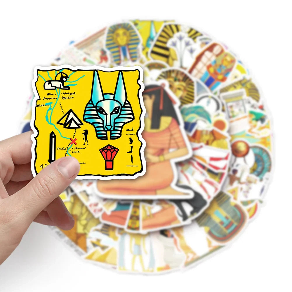 10/50pcs Egypt Pyramid Sphinx Stickers For Suitcase Skateboard Laptop Luggage Fridge Phone Car Styling DIY Decal Pegatinas (ONLINE ORDER ONLY)