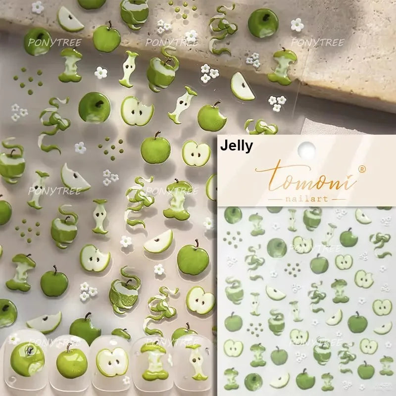 Colorful Swimsuit Bikini Fresh String Bag Vegetables Fruits Summer Beach Underwear Sunscreen Nail Art Stickers Manicure Decals (ONLINE ORDER ONLY)