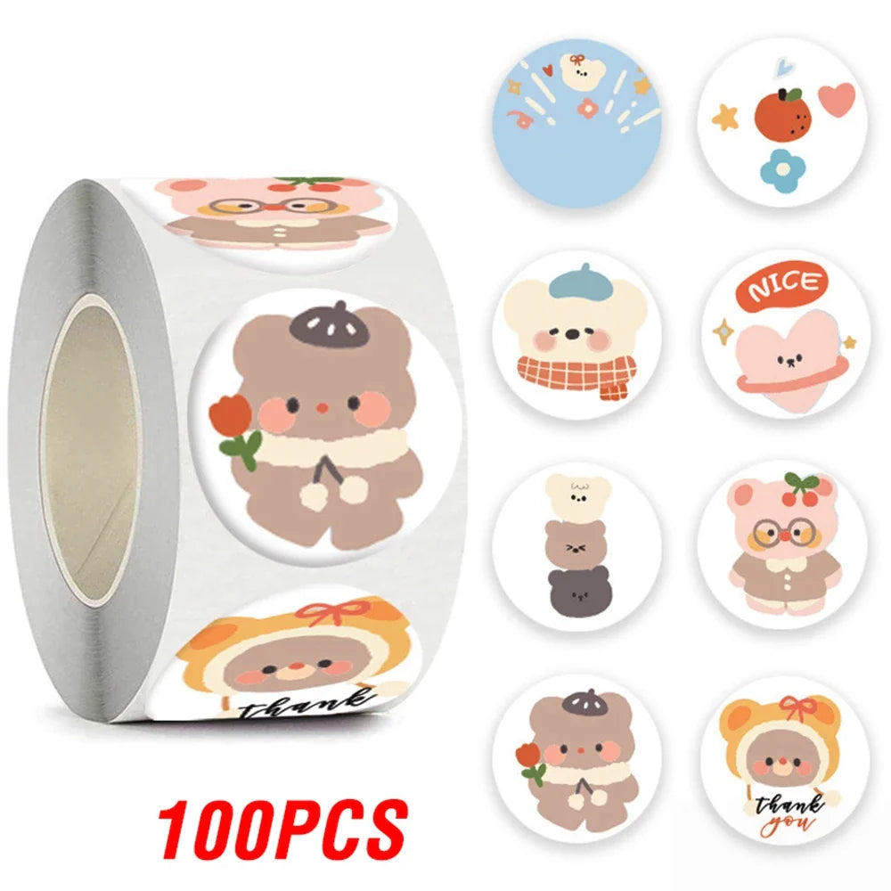 100-500pcs New Astronaut Reward Stickers Cute Animal Sticker for Kid Classic Toy Gift Decor School Teacher Encouragement Sticker (Online Order Only)