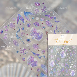 Star Drift Bottle Current Bottle Jellyfish Marine Meteor Water Bubble Love Heart Self Adhesive Nail Art Stickers Manicure Decals (ONLINE ORDER ONLY)