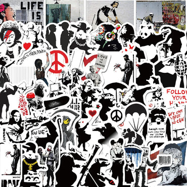 10/30/67PCS Banksy Art Graffiti Street Art Stickers Aesthetic Decal Skateboard Phone Laptop Car Bike Waterproof Sticker Kid Toy (ONLINE ORDER ONLY)