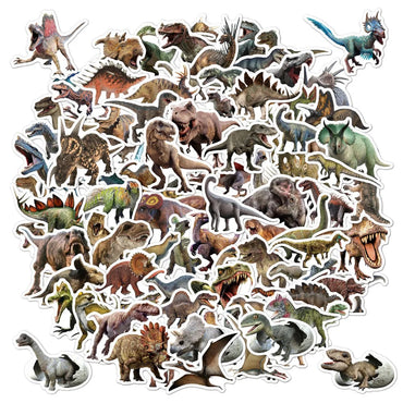 100Pcs Cartoon Dinosaur Stickers DIY Mobile Phone Case Suitcase Skateboard Graffiti Stickers Children's Toys (ONLINE ORDER ONLY)