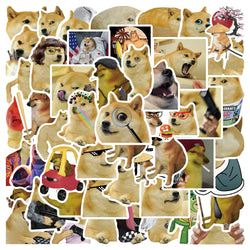 50pcs Funny Spoof Dogs Meme Sticker For Laptop Water Bottle Phone Kids Toy Waterproof Graffiti Bicycle Car Decals (ONLINE ORDER ONLY)