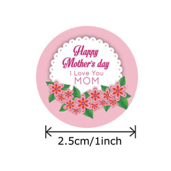 100-500pcs New Round Shape 100pcs Happy Mother's Day Gifts Label Sticker Kraft Happy Birthday Gifts Label Tag (ONLINE ORDER ONLY)