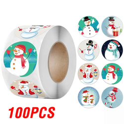 100-500Pcs New 1 Inch Christmas Theme Seal Labels Stickers For DIY Gift Baking Package Envelope Stationery Decoration (ONLINE ORDER ONLY)
