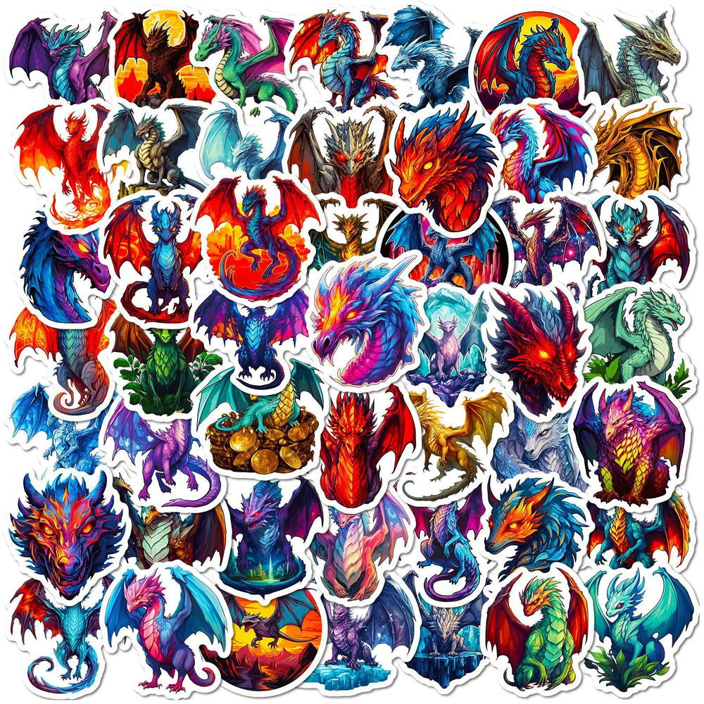 50pcs Firewing Dragon Graffiti Stickers for Helmet, Wall, Desktop Decoration (ONLINE ORDER ONLY)