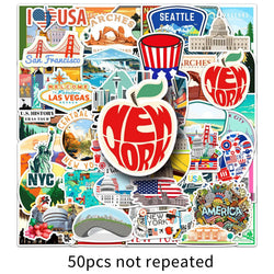 50pcs Outdoor Scenery Graffiti Stickers for Helmet, Wall, Desktop Decoration (ONLINE ORDER ONLY)