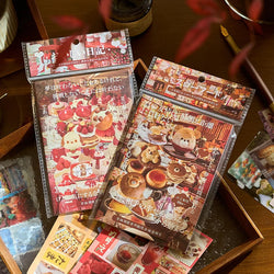 20 Sheets Japanese Retro Dessert Cut Film Sticker Book Y2K Sticker Journal Handbook Scrapbooking Kawaii Decoration Sticker Gift (ONLINE ORDER ONLY)