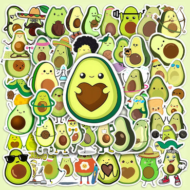 10/25/50PCS Cute Lovely Avocado Stickers Small Self-Adhesive Decals Photo Album Journal Scrapbook Luggage Refrigerator Notebook (ONLINE ORDER ONLY)