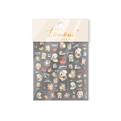 Sweater Glovesvacuum Cup Milk Fallen Leaves Kitten Adhesive Nail Art Stickers Warm Suitpinecone Kitchenware Cat Manicure Decals (ONLINE ORDER ONLY)