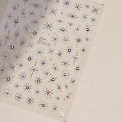 Gold Silver Star Laser Pink Colorful Glitter Starlight Sparkle Rhinestones Relief Nail Art Decorations Stickers Manicure Decals (ONLINE ORDER ONLY)