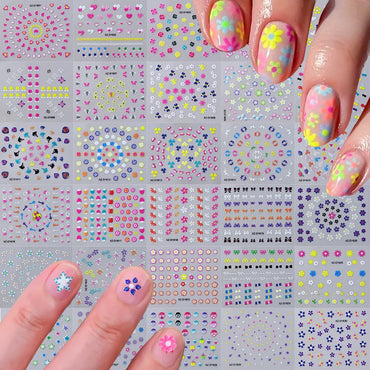 30pcs 3D Daisy Design Nail Art Sticker Set Acrylic Sanding Colorful Floral Decals Self-Adhesive Nail Art Supplies DIY Manicure * (ONLINE ORDER ONLY)