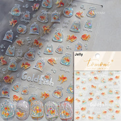 Colourful Ray Jellyfish Otter Cat Mermaid Octopus Starfish Bubbles Conch Shell Bowknot Summer Marine Nail Art Stickers Decals (ONLINE ORDER ONLY)