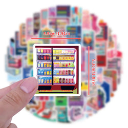 10/30/50pcs Cartoon Vending Machine Anime Stickers Laptop Motorcycle Phone Car Skateboard Motorcycle Waterproof Sticker Decals (ONLINE ORDER ONLY)