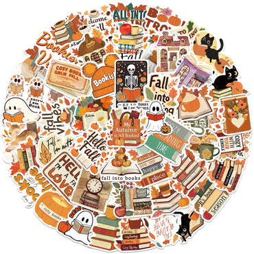 10/50pcs Aesthetic Bookish Fall into Reading Stickers Kindle Book Reader Girl Decals DIY Phone Laptop Scrapbook Diary Sticker (ONLINE ORDER ONLY)
