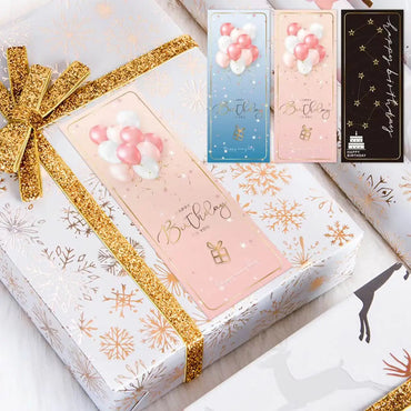 10-30pcs "Happy Birthday To You" Stickers 6*15cm Pink Blue Black Birthday Gift Package Decor Seal Labels Exquisite Stickers (Online Order Only)
