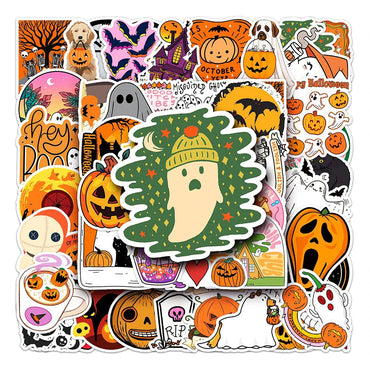 10/30/50PCS Horror Halloween Cartoon Sticker Decals For Notebook Motorcycle Bike Laptop PVC Waterproof Graffiti Stickers Kid Toy (ONLINE ORDER ONLY)