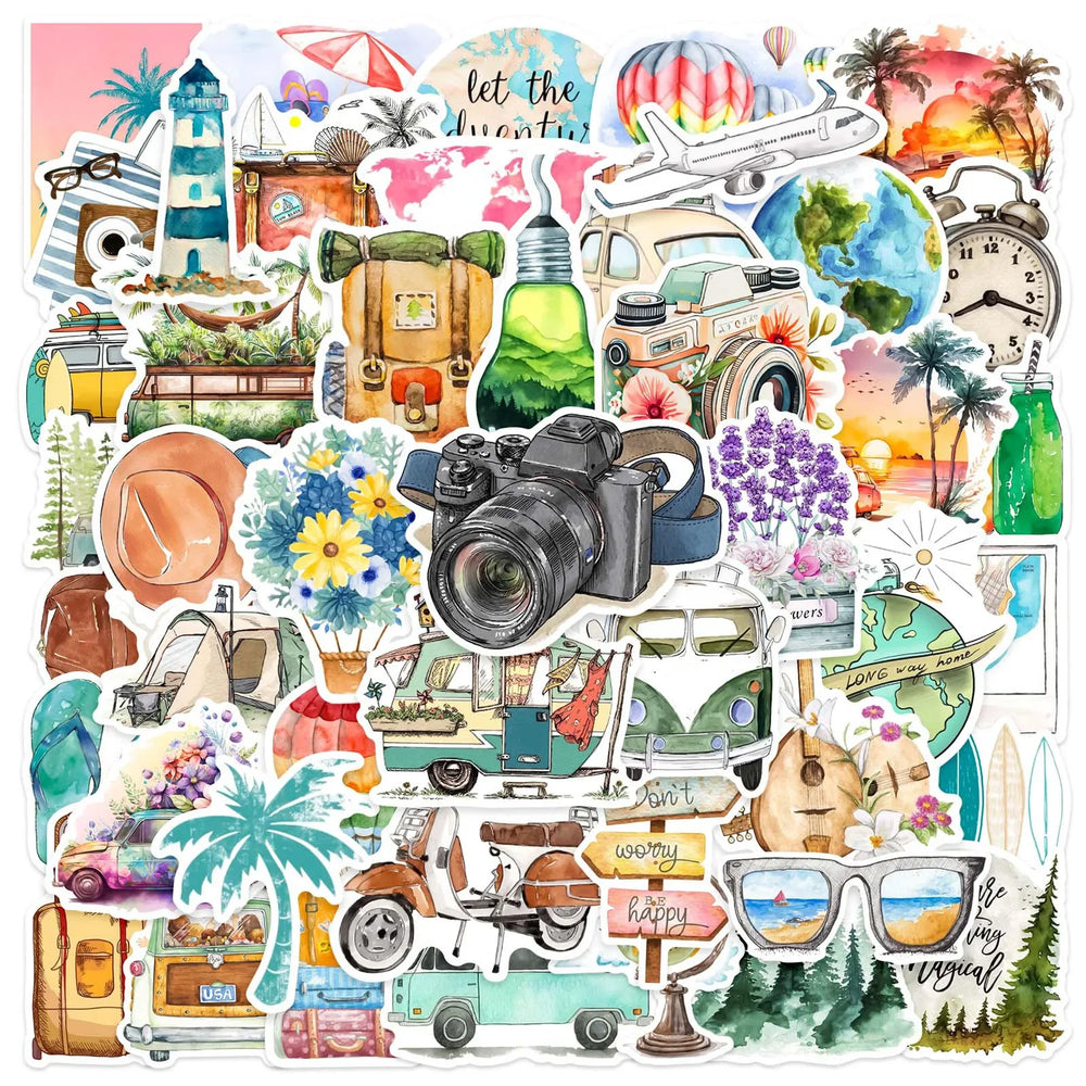 50pcs Outdoor Travel Graffiti Stickers for Laptops, Helmets, DIY Decorations Wholesale (Online Order Only)
