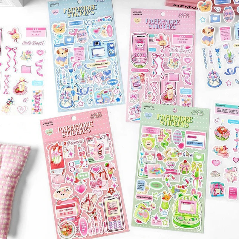 2Pcs/lot Girl Feelings Series Stickers Cute Sticker Scrapbooking Decorative Sticker Photo Album DIY Diary Stick Label Stationery (ONLINE ORDER ONLY)