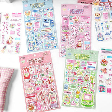 2Pcs/lot Girl Feelings Series Stickers Cute Sticker Scrapbooking Decorative Sticker Photo Album DIY Diary Stick Label Stationery (ONLINE ORDER ONLY)
