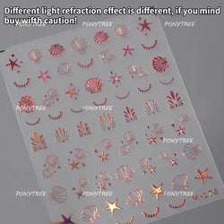 Dizzying Shell Coral Dolphin Starfish Heart Jellyfish Water Bubbles Ocean Adhesive Nail Art Decorations Stickers Manicure Decals (ONLINE ORDER ONLY)