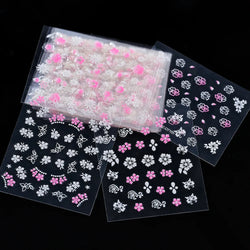 30pcs/Set White Pink Flower 3D Nail Sticker Daisy Butterfly Love Heart Hibiscus Petals Floral DIY Spring Summer Nail Decoration* (ONLINE ORDER ONLY)