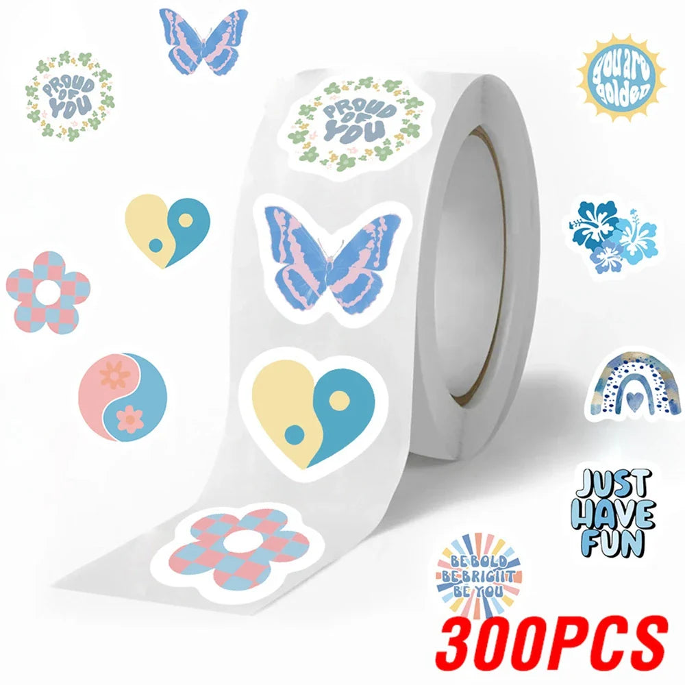 100-500pcs Cartoon Blue Labels Thank You Sticker Sealing DIY Gift Decoration Scrapbooking Stationery Supplies Sticker (ONLINE ORDER ONLY)